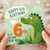6th Birthday Card for Great Niece Cute Dinosaur Birthday Card