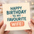 Funny Birthday Card for Wife - Happy Birthday to My Favourite Wife - Bold Typographic Design, Playful Message from Husband or Partner