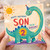 Son 2nd Birthday Card, Happy Birthday Dinosaur Card