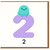 Age 2 Birthday Card - Cute Jelly Character on Big Purple Number Two - 2nd Birthday Card for Kids, Toddler Boy or Girl