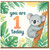 1st Birthday Card - Cute Koala in Jungle Leaves with 'you are 1 today' Message | Gender-Neutral Animal Theme for Baby's First Birthday