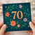 70th Birthday Card - Elegant Floral Wreath on Dark Teal, Bold Gold 70 - Milestone Seventieth Card for Mum, Dad, Grandad, Nan, Friend or Colleague