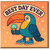 Best Day Ever Toucan Birthday Card - Cute Cartoon Bird with Ice Cream, Peach Starry Background, Fun Design for Friends, Family, Kids or Colleagues