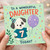 Daughter 7th Birthday Card, Cute Puppy Birthday Card