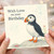 With Love on your Birthday Puffin Card - Cute Watercolour Seabird with Tiny Crab - Coastal Nature Birthday Card for Him, Her or Any Friend