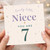 7th Birthday Card for Niece