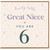 6th Birthday Card for Great Niece
