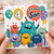 4th Birthday Card for Son, To a Special Son Cute Monster Balloons Design