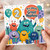 2nd Birthday Card for Great Nephew, Cute Monster Balloon Design