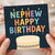 Nephew Birthday Card - Colourful Letter Candle Design with Cake & Confetti - Happy Birthday Nephew