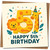5th Birthday Card for Kids - Cute Safari Lion & Giraffe - Happy 5th Birthday - Age 5 Children’s Card - Square 145mm x 145mm, Includes Kraft Envelope