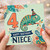 4th Birthday Card for Niece, Cute Chameleon Happy Birthday Card