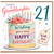 Granddaughter 21st Birthday Card, Lovely Granddaughter Happy Birthday Cake Card