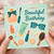 Beautiful Birthday Card - Beauty & Make-up Illustration with Perfume, Lipstick, Mascara, Sunglasses & Accessories - 'Have a Beautiful Birthday'