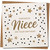 Fantastic Niece Birthday Card - Gold Stars and Dots Design - 145mm x 145mm Square Card for Niece - Birthday Greeting, Includes Kraft Envelope
