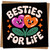 Besties For Life Friendship Card - Cute Heart Flower Design, Perfect for Best Friend Birthday or Just Because - 145mm x 145mm Square -, Includes Kraft Envelope
