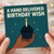 A Hand Delivered Birthday Wish Cupcake Candle Card - Hand Holding Cupcake with Single Candle and Confetti - Funny Birthday Card for Friends, Family, Him or Her
