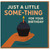 Just a Little Some-Thing Birthday Card - Cupcake with Candle in Hand, Teal Background - Playful Funny Birthday Greeting for Friends, Family, Colleagues