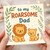 To My Roarsome Dad Card - Cute Lion and Cub Pun Design - Father's Day or Birthday Card from Son or Daughter