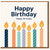 Happy Birthday Card - Bold Typography with Seven Colourful Candles - Modern Pastel Design - Unisex Birthday Greeting for Him, Her, Friend, Mum or Dad