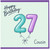 27th Birthday Cousin Card, Happy Birthday Balloon Number 27 Card