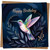 Hummingbird Birthday Card - Colourful Illustrated Bird on Midnight Foliage - 145mm x 145mm Square Greeting Card, Includes Kraft Envelope
