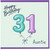 Auntie 31st Birthday Card, Happy Birthday Balloon Number Card