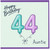 Auntie 44th Birthday Card, Happy Birthday 44 Balloon Card