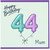 44th Birthday Card for Mum, Happy Birthday Balloon Design
