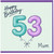 53rd Birthday Card for Mum, Happy Birthday Balloon Design