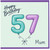 57th Birthday Card for Mum, Happy Birthday 57 Balloon Design