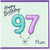 Mum 97th Birthday Card, Happy Birthday 97 Balloon Design