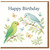Happy Birthday Card - Two Birds on Blossom Branches with Butterflies - Nature Illustration - Cute Birthday Card for Her, Him, Friend, Mum, Dad
