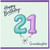 21st Birthday Card for Granddaughter, Happy Birthday 21 Balloon Design