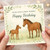 Horse and Foal Birthday Card - With Love & Best Wishes - Watercolour Floral Leaf Border - For Horse Lovers