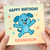 Grandson Birthday Card - Cute Blue Puppy with Colourful Confetti Stars - Happy Birthday Grandson Kids Card