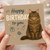 Happy Birthday To You Cat Birthday Card - Cute Tabby Illustration with Gift, Fish and Yarn Doodles - Perfect for Cat Lovers, Friends and Family