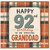 92nd Birthday Card for Granddad, Amazing Grandad Birthday Card