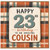 23rd Birthday Card for Cousin, Happy Birthday to an Amazing Cousin Plaid Design