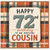 72nd Birthday Cousin Card, Happy 72nd Birthday to an Amazing Cousin Plaid Design
