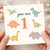 1st Birthday Card - You Are 1 - Cute Dinosaur Design, Pastel Dinosaurs for Boy or Girl, Kids First Birthday