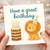 Cute Lion Birthday Card - Have a Great Birthday - Kids Animal Card with Party Hat and Cake Candles