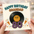 Grandad 80th Birthday Card - Happy Birthday Grandad, Golden Oldie Vinyl Record and Confetti Design, Fun Music Theme
