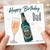 81st Birthday Card for Dad, Happy Birthday Beer Bottle and Glass Design
