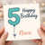 5th Birthday Card for Niece - Cute Teal Balloon Number 5 with 'Happy Birthday Niece'