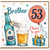 Brother 53rd Birthday Card, Cheers to You Beer Bottle and Golden Ale Design