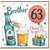 Brother 63rd Birthday Card, Cheers to You Beer and Balloon Design