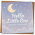 Hello Little One New Baby Greeting Card 145mm x 145mm - Welcome to the World - Moon and Stars Design - Unisex Baby Congratulations, Includes Kraft Envelope