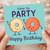Time to Party Birthday Card - Cute Dancing Doughnuts with Sprinkles - Fun Cartoon Happy Birthday