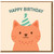 Cute Cat Birthday Card - Happy Birthday with Party Hat - Minimal Cat Illustration for Lovers, Kids, Friends and Family